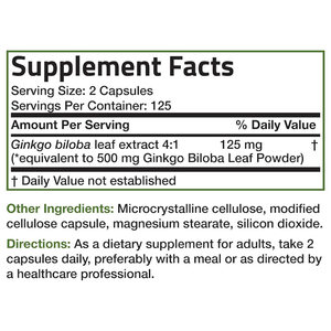 OEM personalizable extra fuerte vegetariano Ginkgo Biloba cápsulas suplemento natural para mejorar la función cerebral memoria adultos - Product Image 3