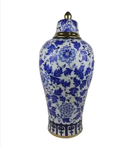 Hot Selling Large Porcelain Potiches with Lid Modern Craft Unique Design Ornament Vase