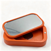 Boîtier de parfum solide en alliage de zinc avec miroir magnétique, vide, compact, rectangulaire, personnalisable avec logo, écologique et recyclable pour cosmétiques