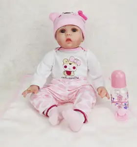 HUAMJ OEM Wish Hot Sale 45,55 cm Silikon Mohair Haar Transplantation Puppe Simulation Baby Silikon Reborn Baby puppen Zum Verkauf