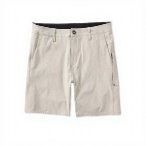 Shorts Bermuda en Coton Gris Clair pour Homme, Couleur Unie, Style Décontracté avec Poches, Fermeture Boutonnée, Taille Moyenne, Tissu Tissé - Product Image 4