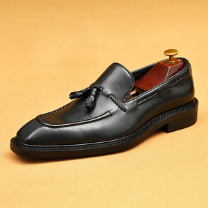 Chaussures Oxford en cuir pleine fleur faites à la main pour hommes – Classiques, formelles, pour le bureau, à enfiler, confortables, polyvalentes, à bout pointu - Product Image 5