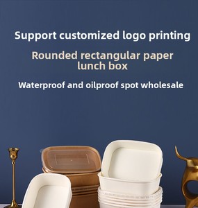 Recipientes de Papel Kraft Biodegradáveis em Lote Prontos para Uso, Tigelas de Salada Descartáveis com Tampa de PP Pet, Portáteis e Auto-Erectáveis - Product Image 4