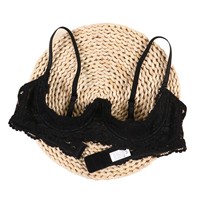 Soutien-gorge sexy sans manches push-up pour petites poitrines, en dentelle fine, bonnet 1/4 avec armatures, vente en gros d'usine pour lingerie
