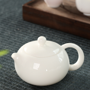 Teteras de Porcelana Blanca de Cerámica Hechas a Mano al por Mayor, Estilo Simple, con Diseño de Grasa de Cordero, Exquisitas para el Hogar y Té Kung Fu - Product Image 5