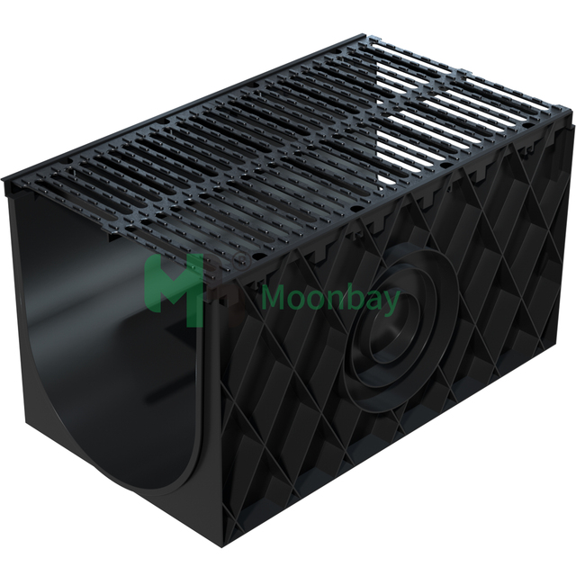 High Strength Plastic Trench Drain Channel and Grate Cover for Walkway