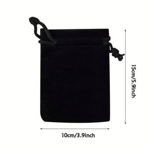 Fashionable Velvet <b>Gift</b> <b>Bag</b> with Rope 10x15cm Craft Pouch Soft Drawstring <b>Bag</b> Jewelry Earring Storage Pocket for Party - Product Image 5
