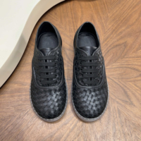 Mocassins en cuir tissés à la main de style designer de haute qualité, semelle en caoutchouc transparente, sans lacets, confortables, décontractés, pour la marche quotidienne