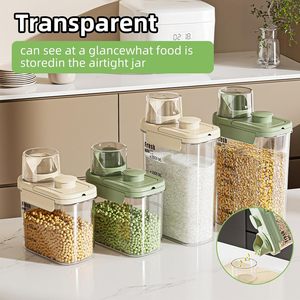 Plastic Rectangle Injection-Molded Modern Multifunction Measuring Cup Pour Spout Airtight Food <b>Storage</b> Dispenser Jar <b>Storage</b> - Product Image 4