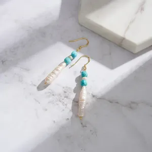 Boucles <span class=keywords><strong>d</strong></span>'oreilles pendantes en <span class=keywords><strong>pierre</strong></span> naturelle pour femmes, perles <span class=keywords><strong>d</strong></span>'eau douce, <span class=keywords><strong>argent</strong></span> sterling 925, style vintage, vente en gros - Product Image 6