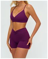 Sujetador Deportivo Sexy con Tirantes Ajustables y Relleno Extraíble, Diseño Profundo en V, 90% Nailon, para Yoga