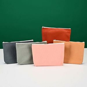 Custom Logo Cotton <b>Canvas</b> Tote & Makeup Bag Set-Portable Travel Bags with <b>Long</b> Handle for Daily Use - Product Image 4