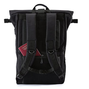 Custom Fashion Recycled Plastic Bottles Expandable <b>Roll</b> <b>Top</b> Waterproof Trendy <b>Backpack</b> With <b>Laptop</b> Pocket <b>Backpack</b> - Product Image 5