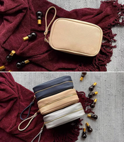 Sacs cosmétiques en cuir imperméables personnalisés pour les voyages, fermeture éclair, poignée souple, sac de rangement pour 12 bouteilles d'huile, sac de transport pour huiles essentielles