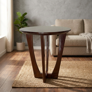 Table basse moderne en teck massif avec quatre pieds, meuble de salon durable, design non pliable - Product Image 3
