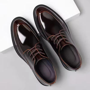 Zapatos Oxford de Cuero con Cordones para Hombre, Estilo Casual de Negocios, Nuevo Modelo 2025, Antideslizantes, Cómodos para Pies Anchos, Formales de un Solo Paso - Product Image 4
