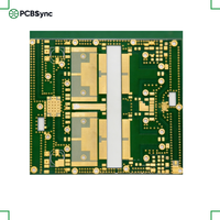 PCBSync Rogers RT/duroid 6002 1.0mm 2oz Or dur 6 couches Carte de communication aérospatiale