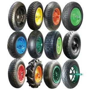 Roda de carrinho de mão 4.00 - 8 pneus pneumáticos linha de trabalho desmontada para carrinho de mão de jardim