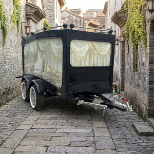 Prix d'usine Remorque funéraire noire à bas prix pour transport de cercueil par chariot funéraire et camion - Product Image 1