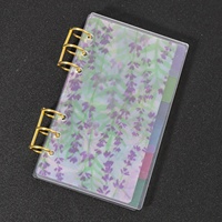 Reliure A6 à 6 anneaux, couverture de carnet en acrylique transparent, organisateur à anneaux ronds en métal doré pour le bureau, la maison et l'école