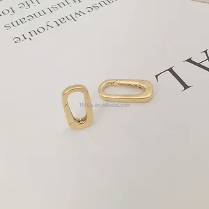 18 Karat Echt gold Oval Verschluss Schmuck Zubehör Großhandel Feder verschluss Für Schmuck DIY