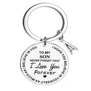 Duoying mode 26 lettres alphabet <span class=keywords><strong>porte</strong></span>-clés mignon <span class=keywords><strong>porte</strong></span>-clés en métal personnalisé pour <span class=keywords><strong>fils</strong></span> fille cadeau - Product Image 2