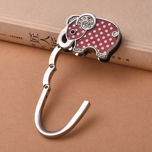 Crochet éléphant créatif Crochet de table <span class=keywords><strong>adhésif</strong></span> sans trou et sans trace au bord Crochet pliant en forme de serrure pour sacs à main pour femmes - Product Image 4