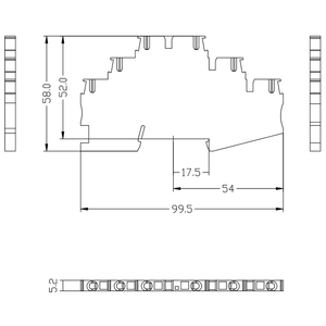 Bloques de terminales de fuente de alimentación tipo jaula de resorte ST2.5-3L para carril DIN, conector eléctrico sin tornillos de plástico 20A - Product Image 2