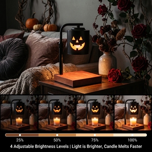 Lampe à fond <span class=keywords><strong>de</strong></span> cire sans flamme personnalisée avec logo OEM pour Halloween, vente en gros, décoration d'intérieur saisonnière pour l'automne - Product Image 2