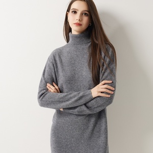 <strong>Women</strong> Cashmere Wool Blend Sweater Dress High Neck Knit Dress Long Knit Sweater Dress - Product Image 2