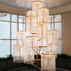 Phòng khách hiện đại vàng sàn đứng ánh sáng Chrome Shining Rèm hình sang trọng K9 <span class=keywords><strong>Bead</strong></span> pha lê Đèn sàn - Product Image 4