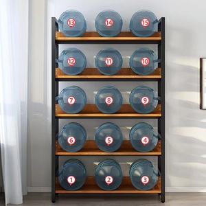 Estantería moderna de hierro forjado de 3 capas de Metal para muebles del hogar y sala de estar, estantería larga de esquina montada en la pared - Product Image 6