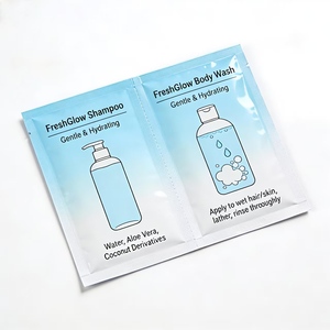 Film composite anti-fuite pour <span class=keywords><strong>shampoing</strong></span> individuel, conception facile à déchirer, options écologiques pour les articles de toilette d'hôtel, kits de voyage - Product Image 1