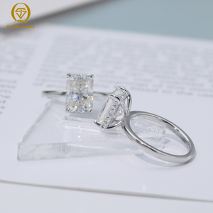 Custom Radiant Cut Lab Grown Diamond <b>Ring</b> 925 Silver 10K 14K 18K Gold Platinum Engagement Bridal Jewelry - Product Image 1