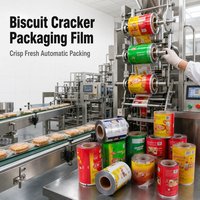 Film d'emballage personnalisé imprimé pour biscuits et craquelins, qualité alimentaire, rouleau BOPP CPP haute barrière, en vrac, OEM, marque privée