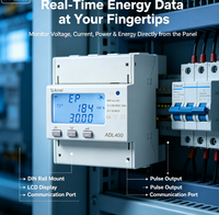 Medidor de Energía Trifásico Acrel ADL400 para Riel DIN, 0-100A, Conexión Directa, MODBUS-RTU, Pantalla LCD, Certificado MID para Sistemas SCADA