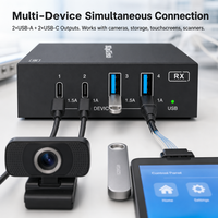 Harga Pabrik 100M USB 3.2 Gen 1 Extender Melalui Cat6 Ethernet 5Gbps USB-C USB-A USB-B Hub Repeater untuk Kamera Industri
