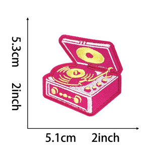 Patchs rétro des années 90, divertissement électronique, broderie, vinyle thermocollant, <span class=keywords><strong>tourne</strong></span>-<span class=keywords><strong>disque</strong></span>, console de jeu - Product Image 3