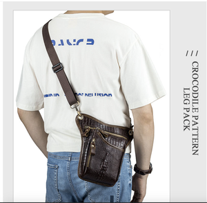 AndoBag Riñonera de Cuero con Patrón de Cocodrilo para Hombre, Bolso Cruzado de Hombro, Riñonera Casual para Exteriores, Trabajo, Deportes, Motocicleta - Product Image 6