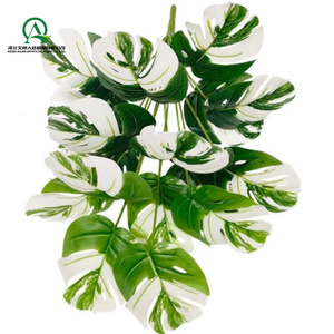 Feuilles artificielles de tortue blanches vertes plantes d'arbre <span class=keywords><strong>sans</strong></span> bonsaï en <span class=keywords><strong>pot</strong></span> pour la maison bureau fête jardin chambre porche porte d'entrée décor - Product Image 4
