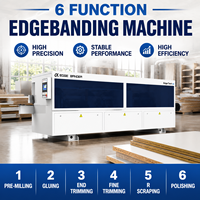 Machine de chantournage automatique haut de gamme à 6 fonctions avec pré-fraisage, collage, ébavurage et polissage pour l'industrie du meuble et des armoires
