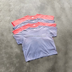 Custom Logo Design 210GSM Lightweight <b>Box</b> Fit T Shirts 100% Cotton Blank Sun Faded <b>Drop</b> Shoulder T-Shirt High Quality - Product Image 1
