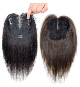 Topper de Cabello Humano 100% Real para Mujer, Base de Encaje Suizo, Color con Reflejos, Liso, para Cabello Fino, con Clip - Product Image 6