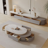 Table Basse Carrée Moderne en Bois Style Nordique et Meuble TV Combiné pour Salon et Hôtel – Excellent Rapport Qualité-Prix