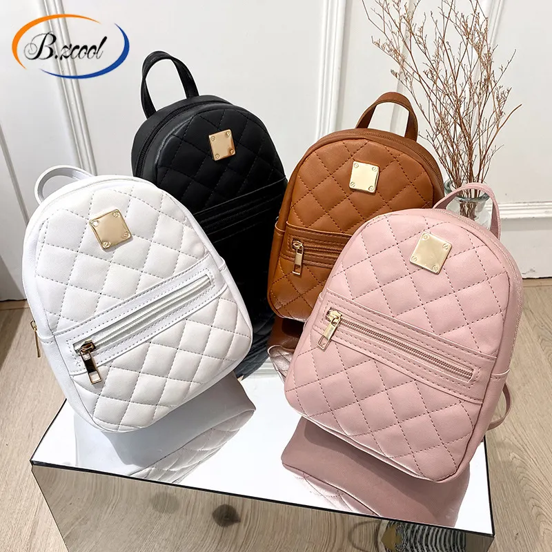 Borse da donna con reticolo di diamanti di design all'ingrosso borsa a tracolla zaino da donna in pelle Pu zaino da orso di qualità di moda Bolsos