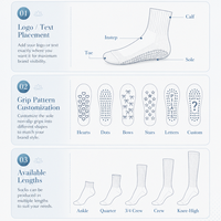 Chaussettes de Pilates personnalisées douces et respirantes, antidérapantes, à semelle adhérente, mi-mollet, pour yoga, entraînement en intérieur, fitness, avec design gratuit