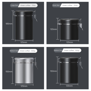 Bote de <span class=keywords><strong>café</strong></span> al vacío de acero inoxidable 304 personalizado Premium, gran capacidad, té, <span class=keywords><strong>café</strong></span>, azúcar, con cuchara de madera, venta al por mayor - Product Image 3