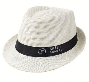 Spring Summer Cheap Promotional Gift Men Women Custom Printed Logo Trilby Paper <b>Straw</b> <b>Fedora</b> Hat - Product Image 6