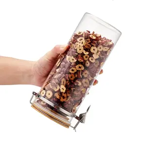 Estatuilla de vidrio soplado hecha a mano, estilo minimalista, botellas de almacenamiento de Murano, tarros, decoración de Arte de hadas, gran capacidad, cubierta de madera, comida - Product Image 4