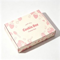 Boîte d'emballage en carton ondulé personnalisée pour gâteaux, pâtisseries et biscuits, de qualité alimentaire, avec compartiment pour coupelle de sauce, pour expédition et livraison, idéale pour boulangeries
